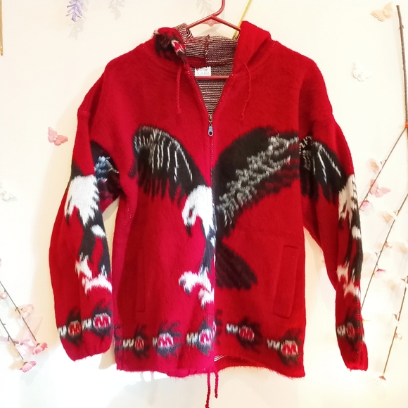 Store Close Mid Of Nov!! ⛓Yari Artesanias eagle red wool jacket⛓ - Picture 2 of 6